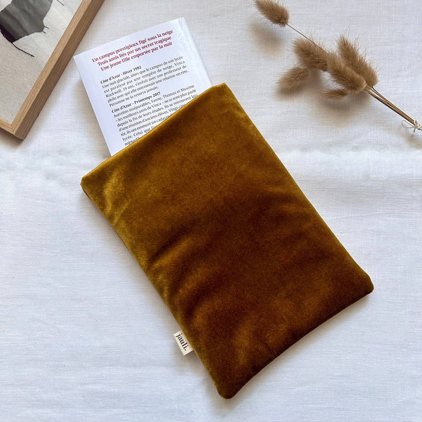 Housse de livre - Velours doré