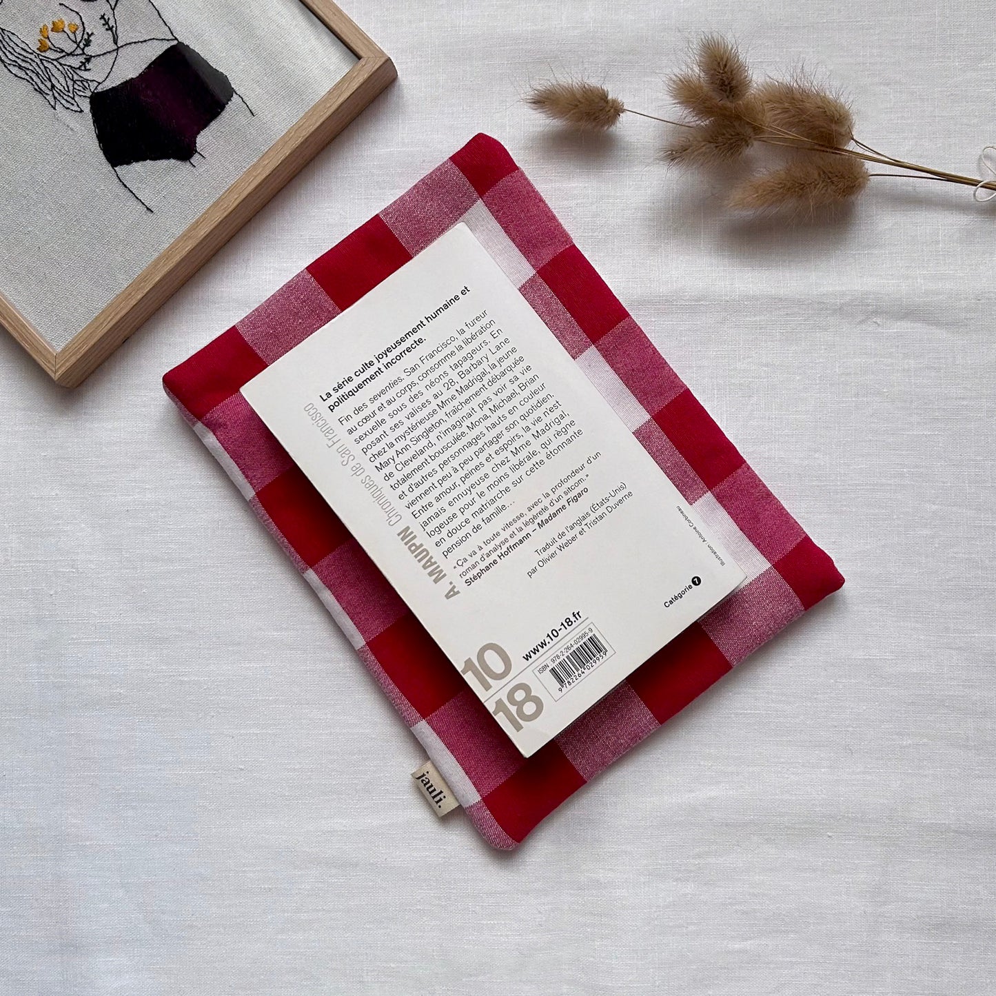 Housse de livre - Carreaux rouge